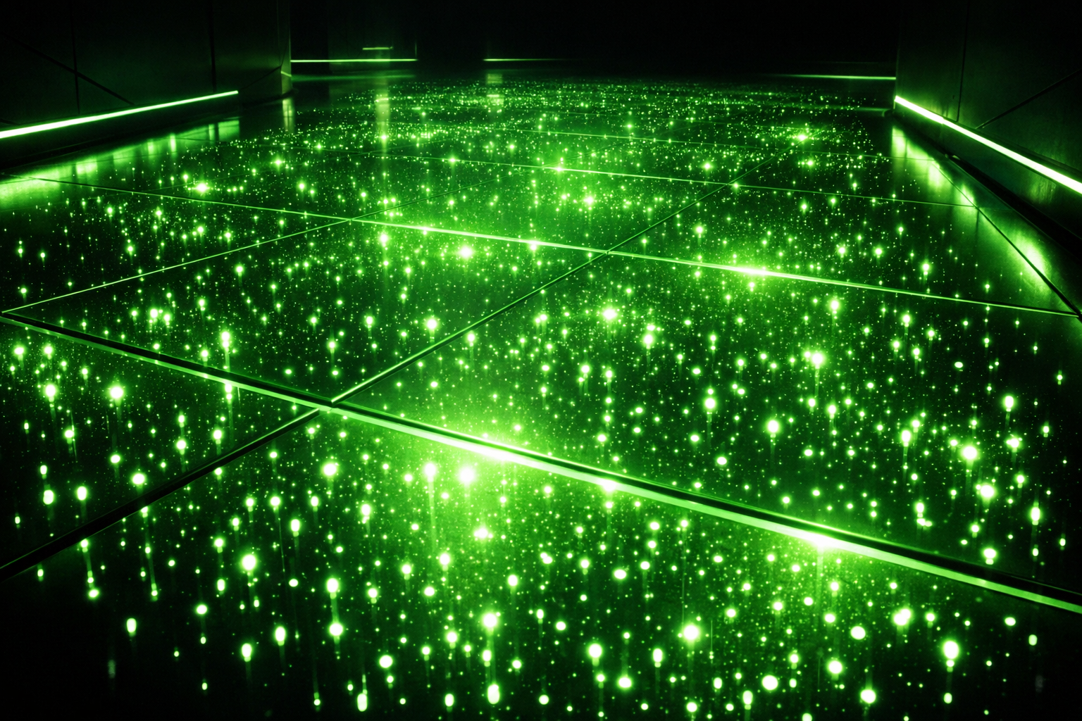 Neon grøn selvlysende gulv - Efter