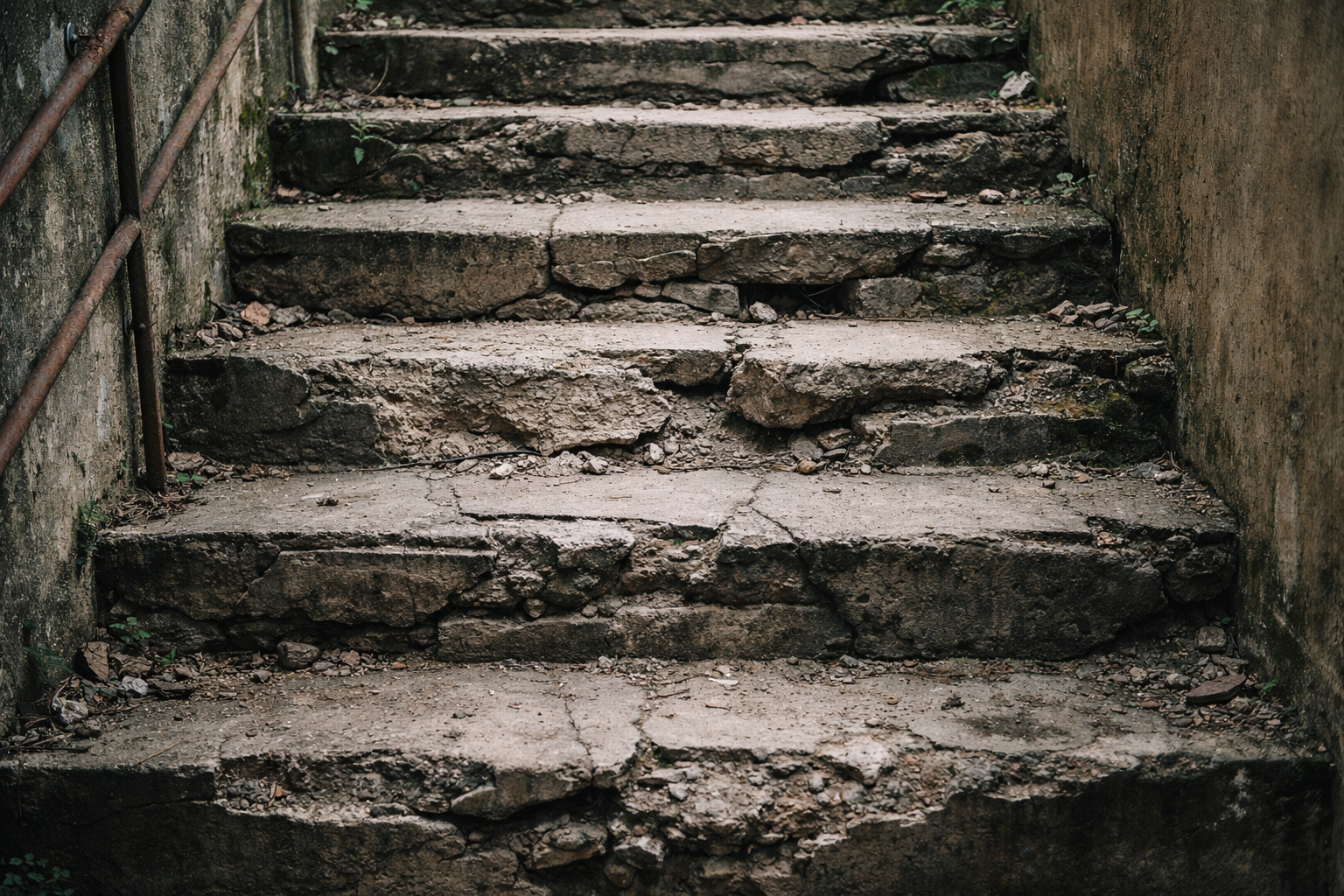 Selvlysende blå trapper - Før