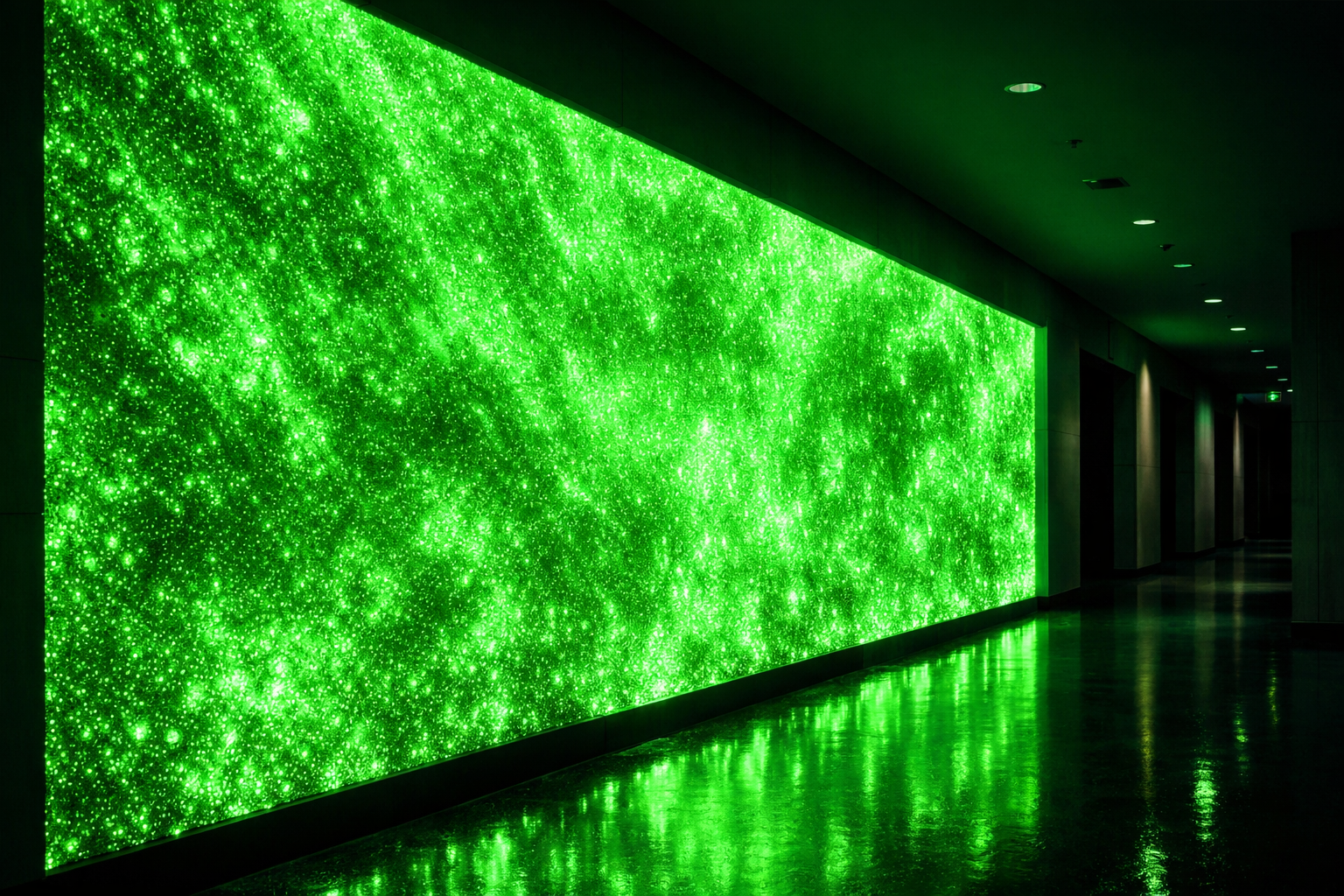 Selvlysende grøn væg - Efter