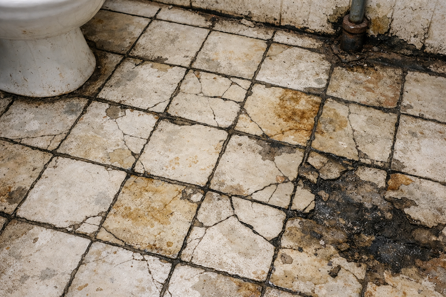 Badeværelsesprojekt med microcement - Før