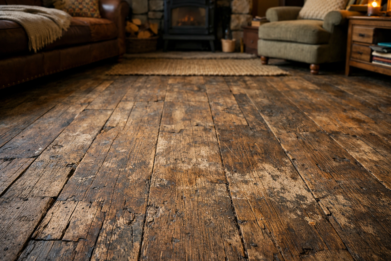 Stueprojekt med microcement - Før